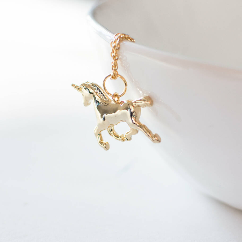 Gold Plated Unicorn Necklace By Juju Treasures | notonthehighstreet.com