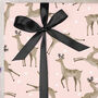 Three Sheets Of Christmas Reindeer Wrapping Paper Pink, thumbnail 2 of 2