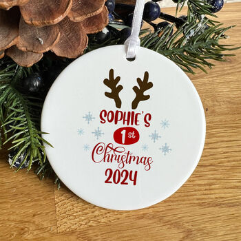 Personalised Children's Christmas Ceramic Ornament With Name, 7 of 7