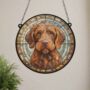 Vizsla Wirehaired Stained Glass Effect Suncatcher, thumbnail 6 of 6