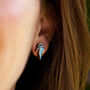 Inky Kingfisher Birch Hypoallergenic Tiny Stud Earrings, thumbnail 2 of 9