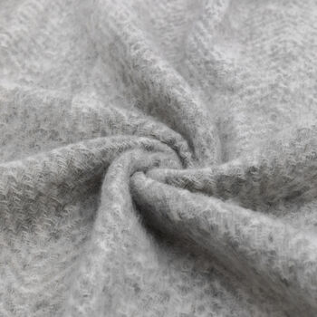 Soft Grey Faux Mohair Fringed Throw, 3 of 4