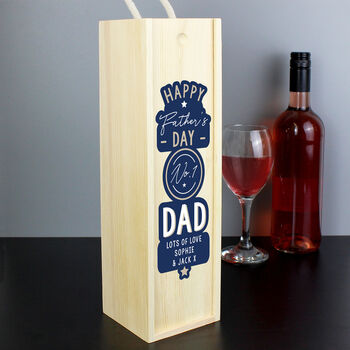 Personalised Father's Day Wine Wooden Box Gift, 3 of 3