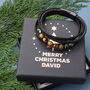 Christmas Personalised Tiger Eye Stone Leather Bracelet For Men, thumbnail 2 of 9