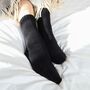 Ribbed Cuff Women's Bed Socks – Black, thumbnail 2 of 6