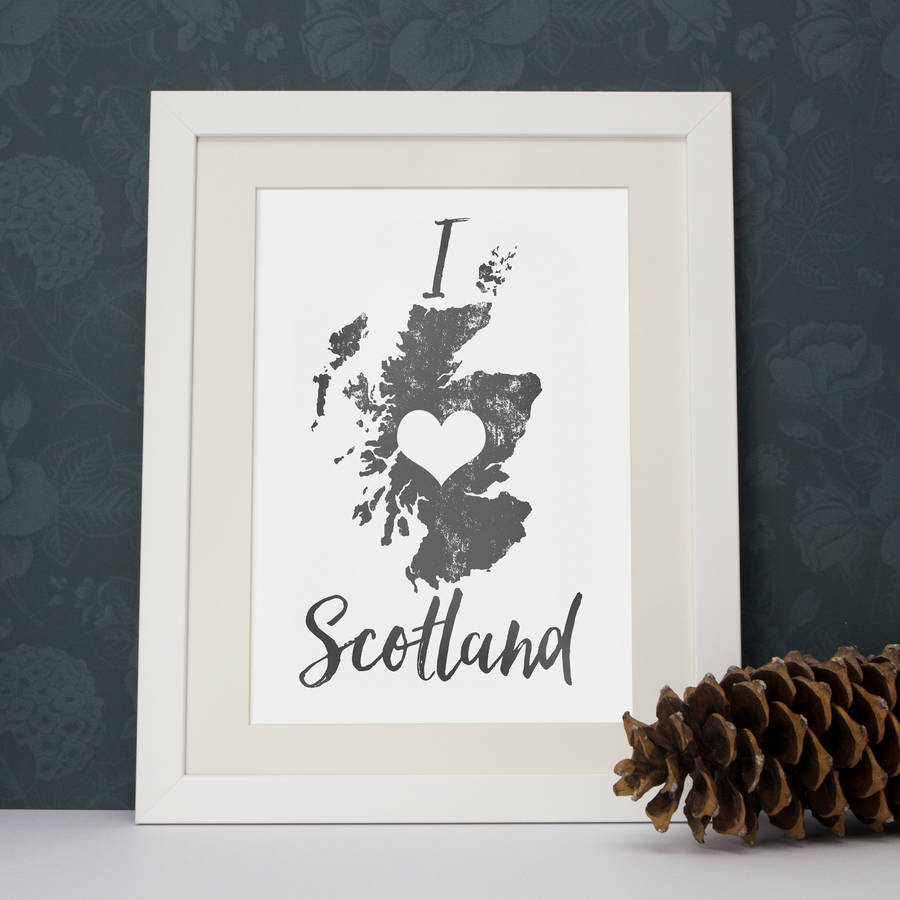 'i love scotland' map print by paperpaper