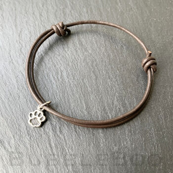 Paw Charm Bracelet. Solid Sterling Silver Charm, 3 of 10