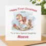 Personalised Rocking Horse First Christmas Card, thumbnail 1 of 2