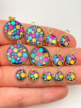 Disco Charm Hoop Earrings In Micro, Mini Or Small Size, 5 of 11