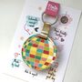 Personalised Rainbow Disco Ball Glitter Keyring, thumbnail 5 of 6