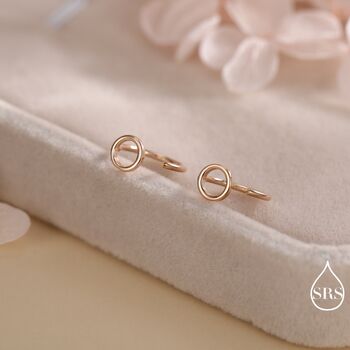 Tiny Circle Huggie Hoop Earrings In Sterling Silver, 5 of 11