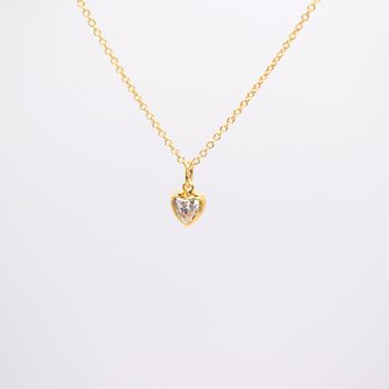 Gold Plated Clear Cubic Zirconia Heart Earring And Necklace Set, 6 of 9