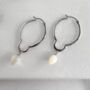 925 Sterling Silver Mother Of Pearl Large Hoops, thumbnail 2 of 3