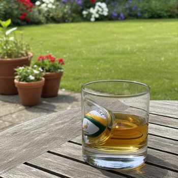 Personalised Australian Rugby Ball Whisky Glass, 2 of 7