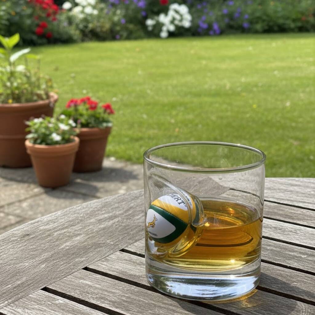Personalised Australian Rugby Ball Whisky Glass, 1 of 6