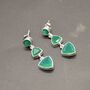 Green Onyx Multi Shape Stone Sterling Silver Earrings, thumbnail 7 of 10