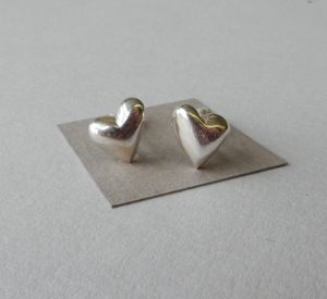 Silver Puffed Heart Studs By Anne Reeves Jewellery Silver Puffed Heart Studs By Anne Reeves Jewellery Notonthehighstreet