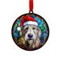 Irish Wolfhound In Santa Hat Suncatcher Decoration, thumbnail 6 of 6