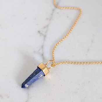 The En Pointe Lapis Lazuli Gemstone Necklace, Gold, 2 of 12