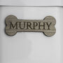 Personalised Dog Treat Tin Engraved Walnut Name Plate, thumbnail 4 of 4