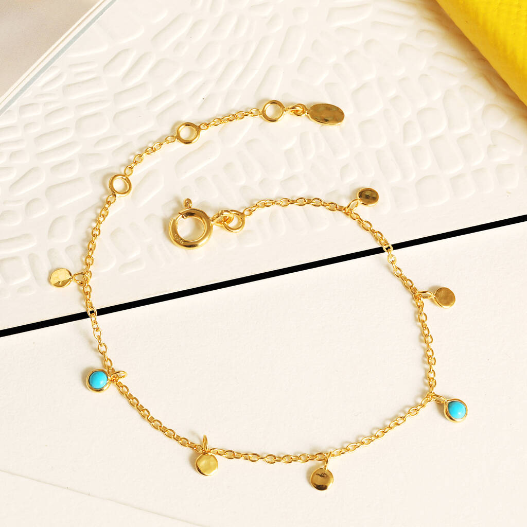 18ct Gold Plated Sequin And Gemstone Bracelet, 1 of 4