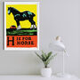 Framed Horse Print, H Is For Horse Alphabet Print, thumbnail 1 of 5