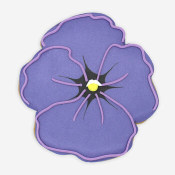 Hand Iced Violet February Birth Flower Letterbox Biscuit, 2 of 5
