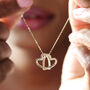 Personalised Solid Gold Interlocking Hearts Necklace, thumbnail 1 of 6
