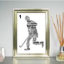 Hockey Player Personalised Sports Word Art Print By Unique Word Art ...