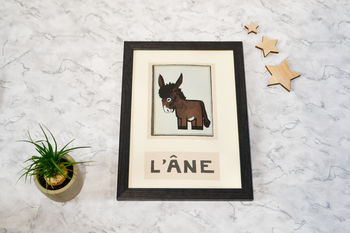 L'ane Framed Vintage French Donkey Print, 6 of 7