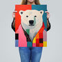 Precious Polar Bear Fun Bright Colourful Wall Art Print, thumbnail 2 of 6