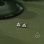 Sterling Silver Pearl Trefoil Stud Earrings, thumbnail 2 of 12