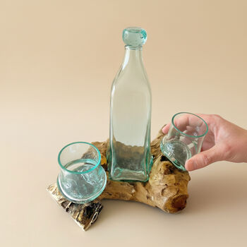 Whisky Decanter And Two Tumblers On Wood, 7 of 9