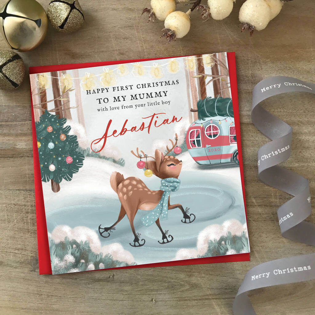Image of 1st Christmas Card|Personalised Christmas Card|Mummy D1
