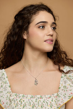 Silver Pendant With Peridot, Citrine And Pearl, 4 of 5