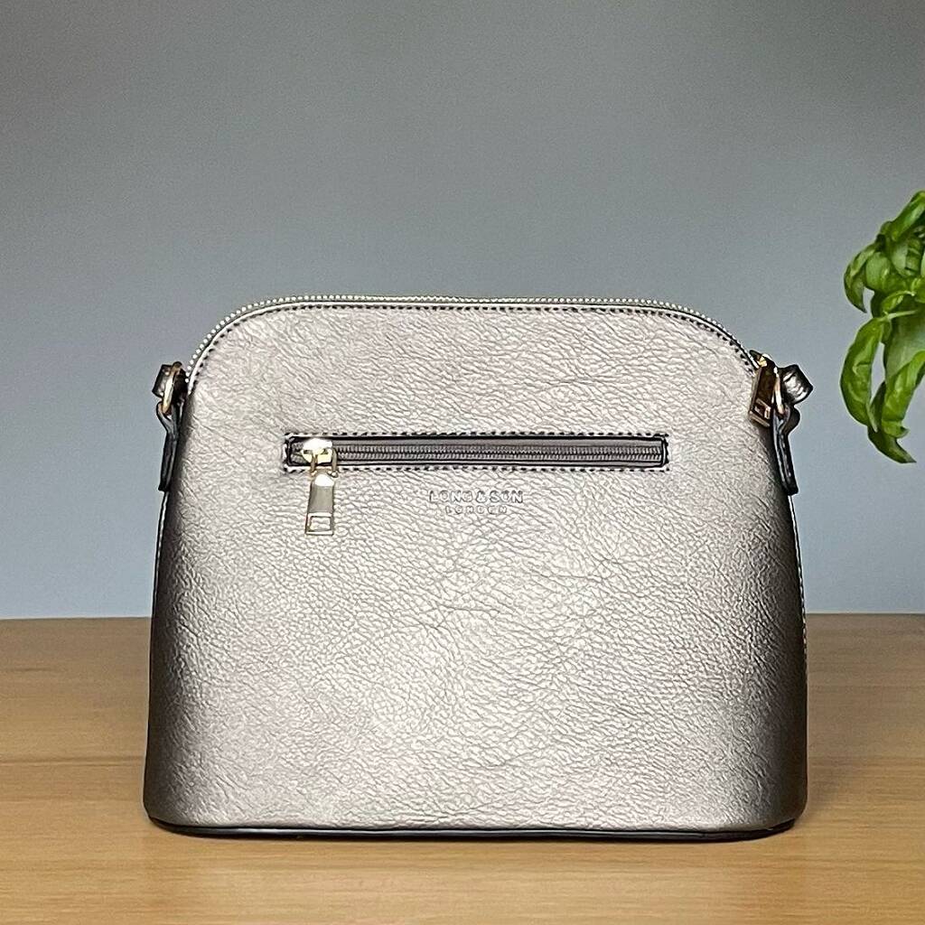 Cross Body Bag With Pocket In Silver Grey By Nest | notonthehighstreet.com