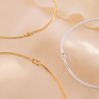 Infinity Knot Sterling Bracelet Wedding Gift Set, 3 of 12