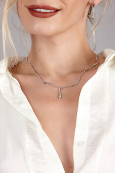 Diamond Drop Pendant Necklace, 2 of 7