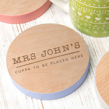 Personalised Wooden Drinks Coaster For Teachers, 4 of 12
