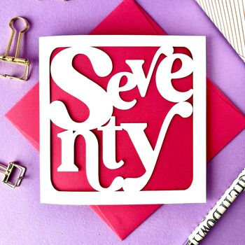 Papercut 70th Birthday Card, 2 of 4