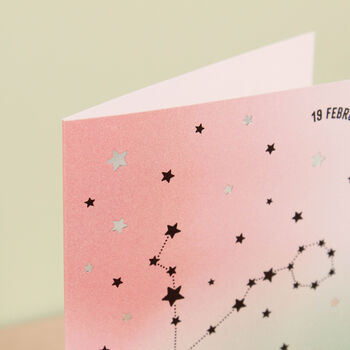 Pisces Star Sign Constellation Birthday Card, 5 of 7