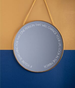 Personalised Quote Round Mirror, 3 of 3