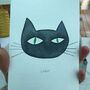 Handmade Watercolour Personalised Cat Painting Card, thumbnail 11 of 12