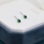 Emerald Green Cz Crystal Stud Earrings, thumbnail 6 of 12