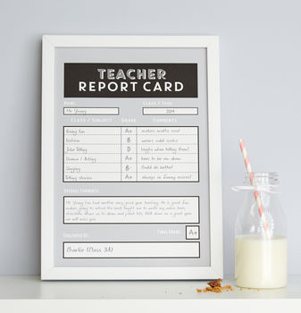 Personalised Teacher Report Card Print, 3 of 5