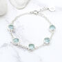 Aquamarine Gemstone Handmade Ladies Silver Bracelet, thumbnail 1 of 6