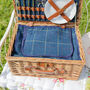 Personalised Blue Tweed Two Person Picnic Hamper, thumbnail 6 of 11