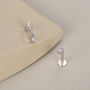 Sterling Silver Tiny Teardrop Cz 16 G Flat Back Labret Earrings, thumbnail 3 of 11