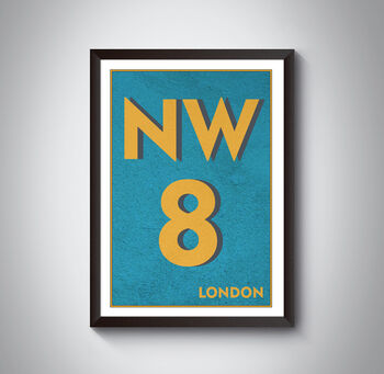 Nw8 Camden London Typography Postcode Print, 6 of 11