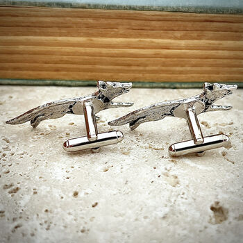 Wild Fox Cufflinks Antiqued Pewter, 2 of 6